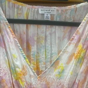 Current Air Pastel Watercolor V-Neck Dress